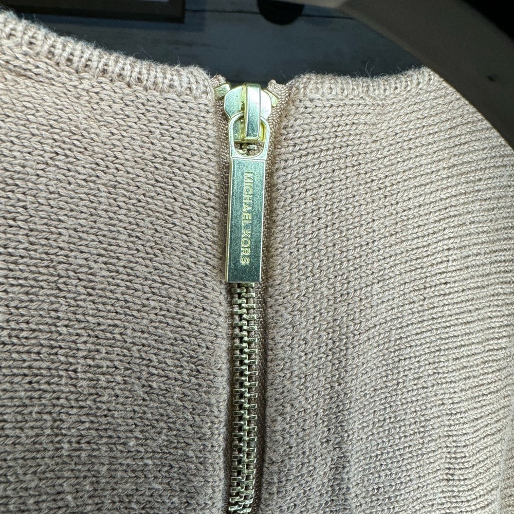 NWT Michael Kors small taupe sweater with zipper in back. New with tags! - Picture 4 of 7